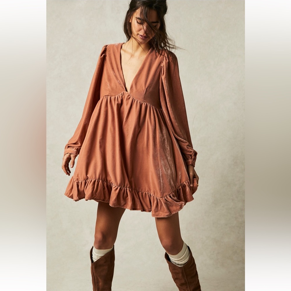 Free People Estella Velvet Mini Dress